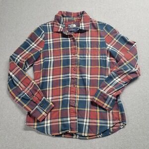 The North Face Woman's Shirt Size S Multicoloured Cotton Button Up Long‎ Sleeve